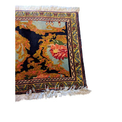 95 x 47 cm Persian Senneh Traditional Yellow Small Rug - Rugmaster