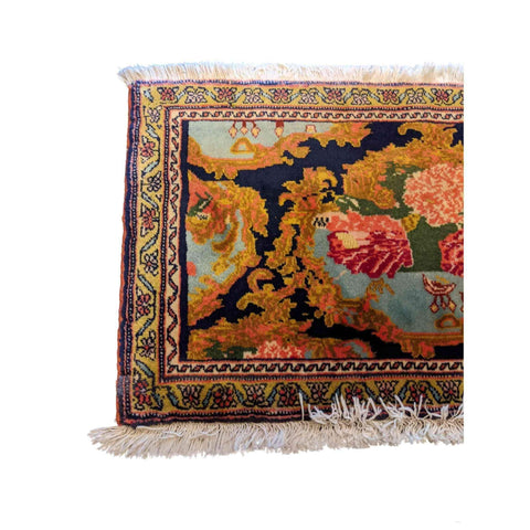 95 x 47 cm Persian Senneh Traditional Yellow Small Rug - Rugmaster