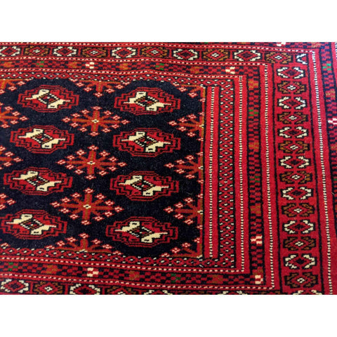 95 x 53 cm Turkomen Coushion bag Tribal Red Small Rug - Rugoutlet