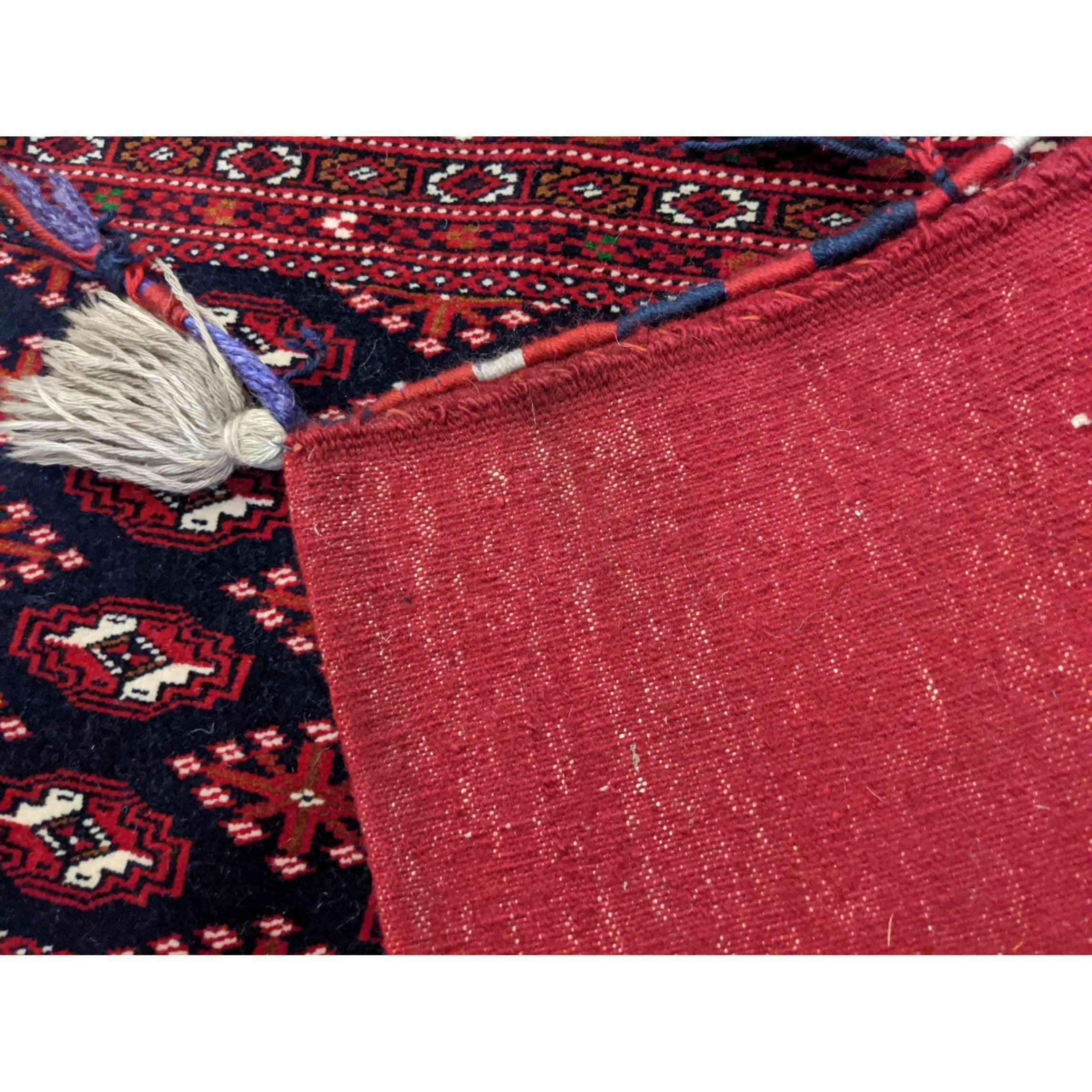 95 x 53 cm Turkomen Cousian bag Tribal Red Small Rug - Rugmaster