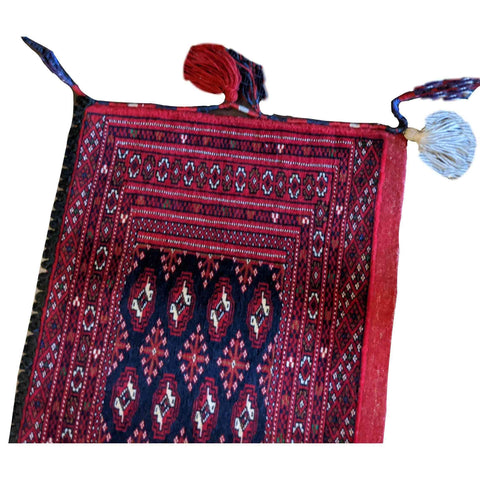 95 x 53 cm Turkomen Coushion bag Tribal Red Small Rug - Rugoutlet