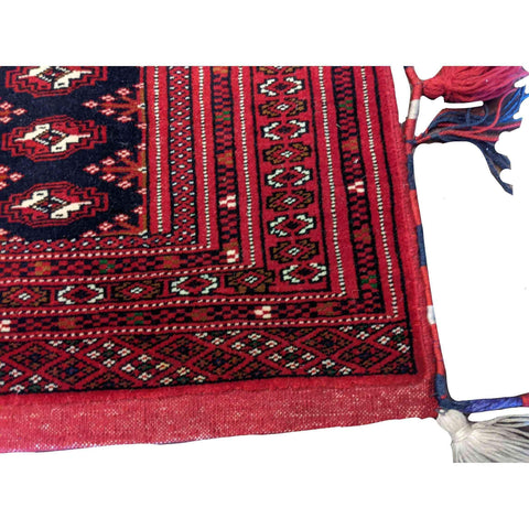 95 x 53 cm Turkomen Coushion bag Tribal Red Small Rug - Rugoutlet