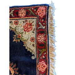 95 x 60 cm Persian Senneh Traditional Blue Small Rug - Rugmaster