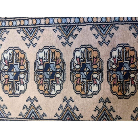 95 x 61 cm Persian Bukhara Traditional Grey Small Rug - Rugoutlet