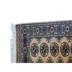 95 x 61 cm Persian Bukhara Traditional Grey Small Rug - Rugmaster