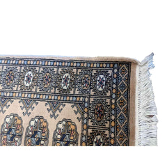 95 x 61 cm Persian Bukhara Traditional Grey Small Rug - Rugmaster