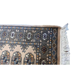 95 x 61 cm Persian Bukhara Traditional Grey Small Rug - Rugoutlet