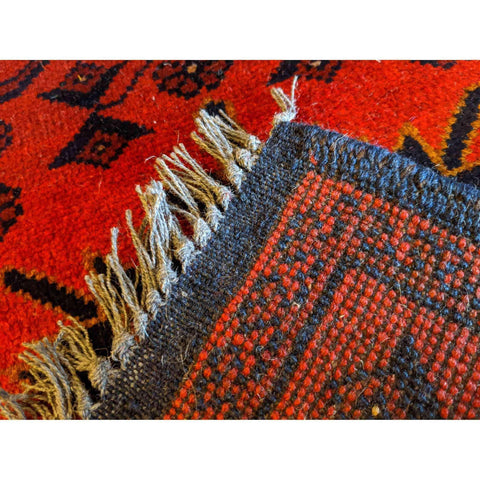 96 x 54 cm Afghan Khan Tribal Red Small Rug - Rugoutlet