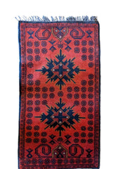 96 x 54 cm Afghan Khan Tribal Red Small Rug - Rugmaster