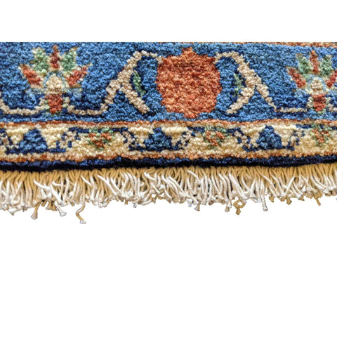 96 x 70 cm Persian Senneh Traditional Blue Small Rug - Rugmaster