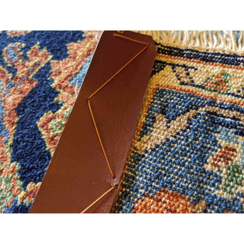 96 x 70 cm Persian Senneh Traditional Blue Small Rug - Rugmaster