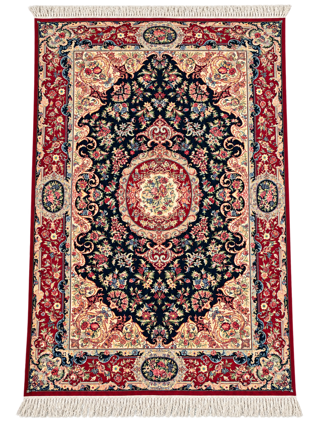 Handmade Indo-Sarouk Wool Persian Style Rug - 284 × 186 cm