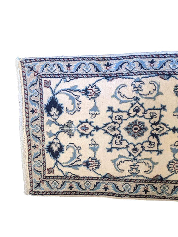 97 x 60 cm Persian Nain Traditional Grey Small Rug - Rugoutlet