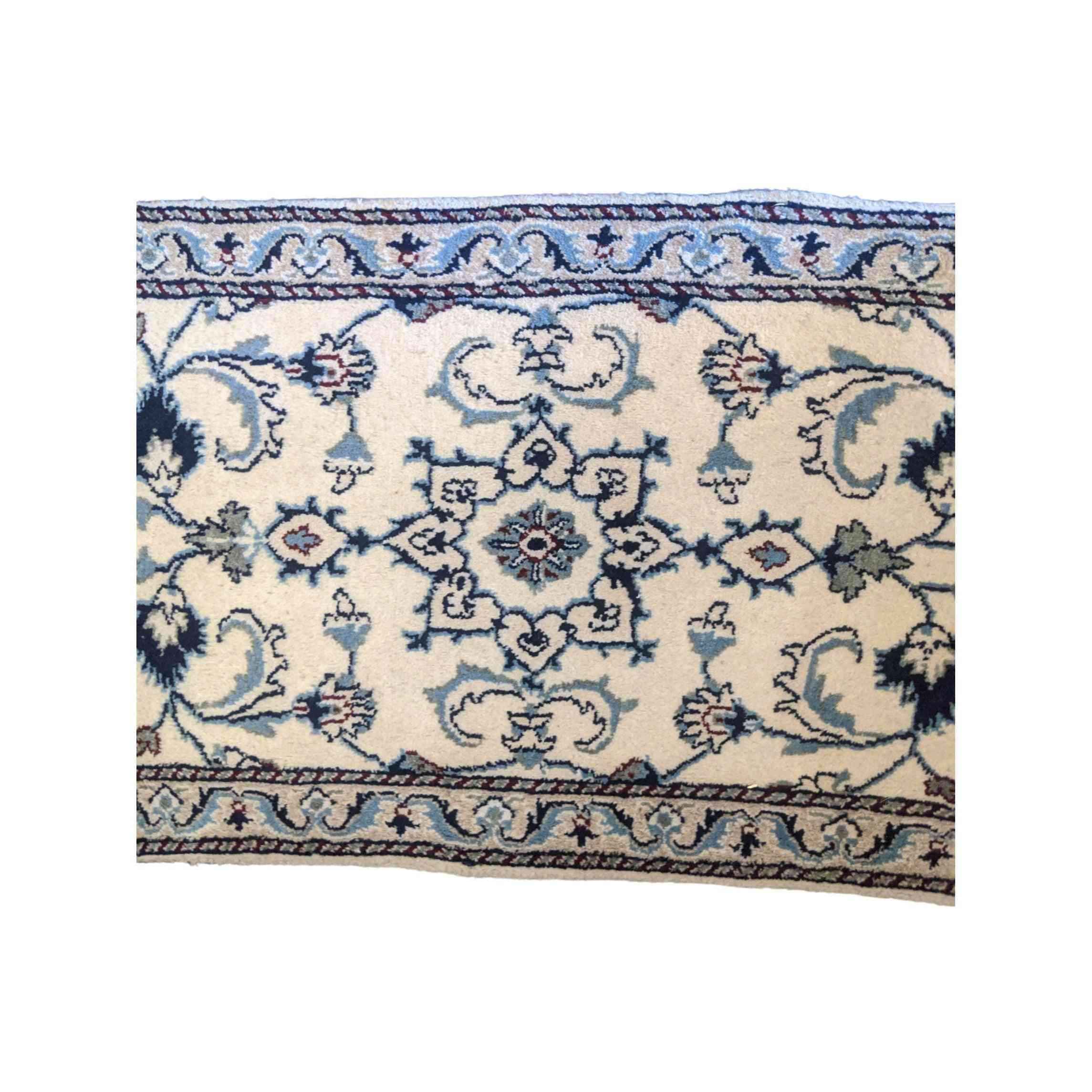 97 x 60 cm Persian Nain Traditional Grey Small Rug - Rugmaster
