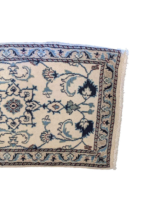 97 x 60 cm Persian Nain Traditional Grey Small Rug - Rugoutlet