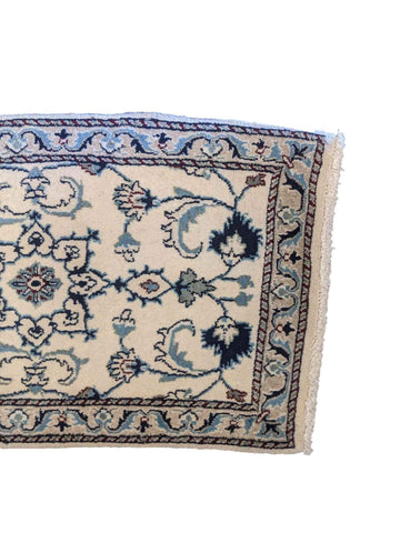97 x 60 cm Persian Nain Traditional Grey Small Rug - Rugoutlet