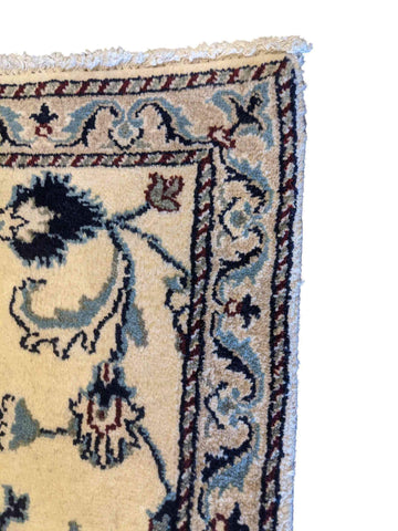 97 x 60 cm Persian Nain Traditional Grey Small Rug - Rugoutlet