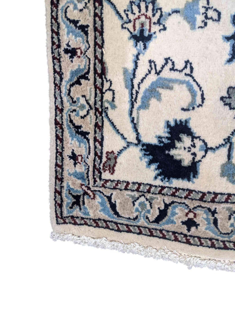97 x 60 cm Persian Nain Traditional Grey Small Rug - Rugoutlet
