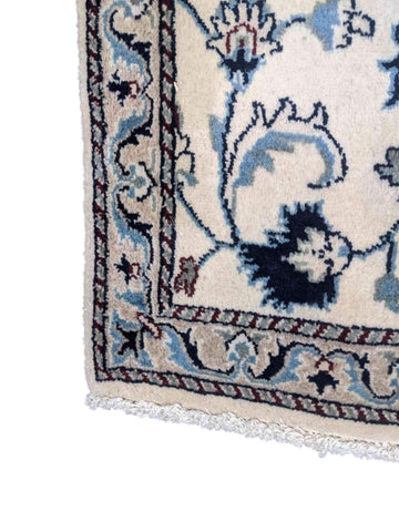 97 x 60 cm Persian Nain Traditional Grey Small Rug - Rugoutlet