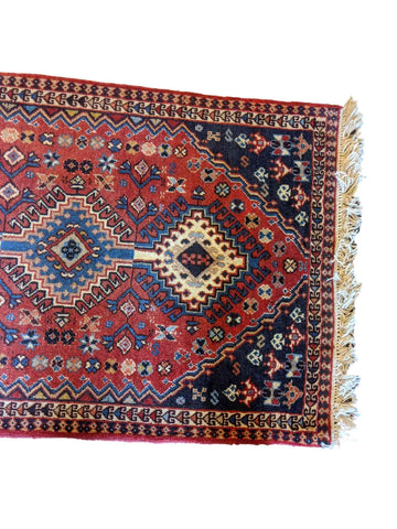 97 x 62 cm Persian Yalameh Tribal Red Small Rug - Rugoutlet