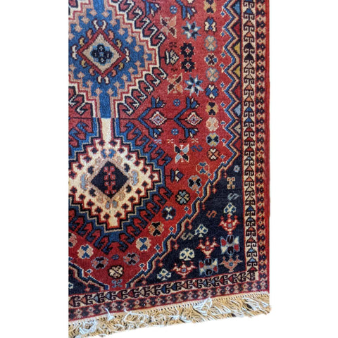 97 x 62 cm Persian Yalameh Tribal Red Small Rug - Rugoutlet