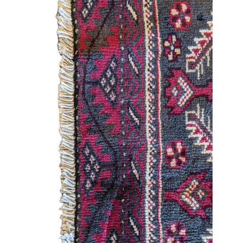 97 x 70 cm Persian Baluch Tribal Red Small Rug - Rugoutlet