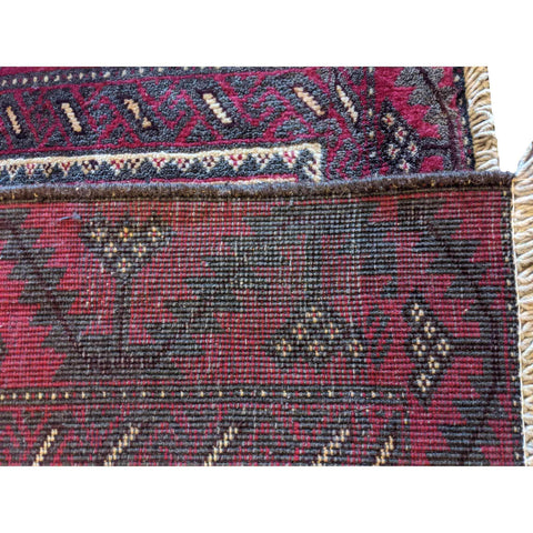 97 x 70 cm Persian Baluch Tribal Red Small Rug - Rugoutlet