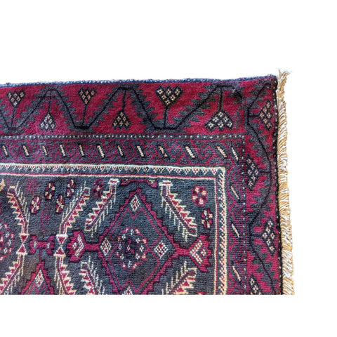 97 x 70 cm Persian Baluch Tribal Red Small Rug - Rugoutlet