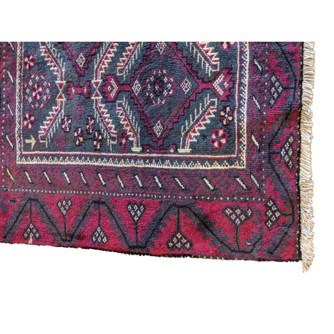 97 x 70 cm Persian Baluch Tribal Red Small Rug - Rugoutlet