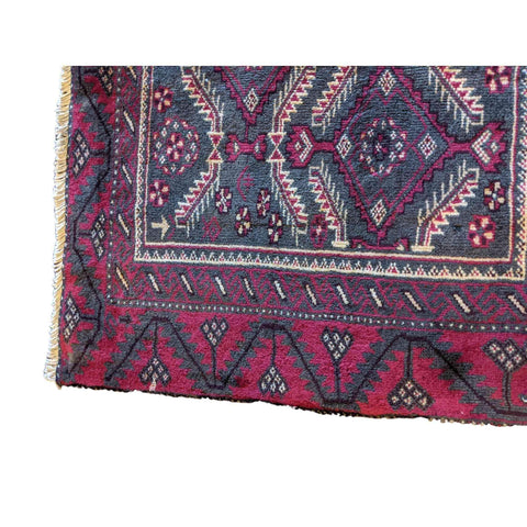 97 x 70 cm Persian Baluch Tribal Red Small Rug - Rugoutlet