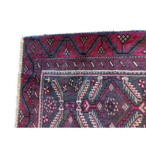 97 x 70 cm Persian Baluch Tribal Red Small Rug - Rugoutlet