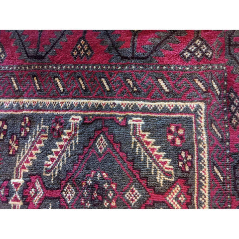 97 x 70 cm Persian Baluch Tribal Red Small Rug - Rugoutlet