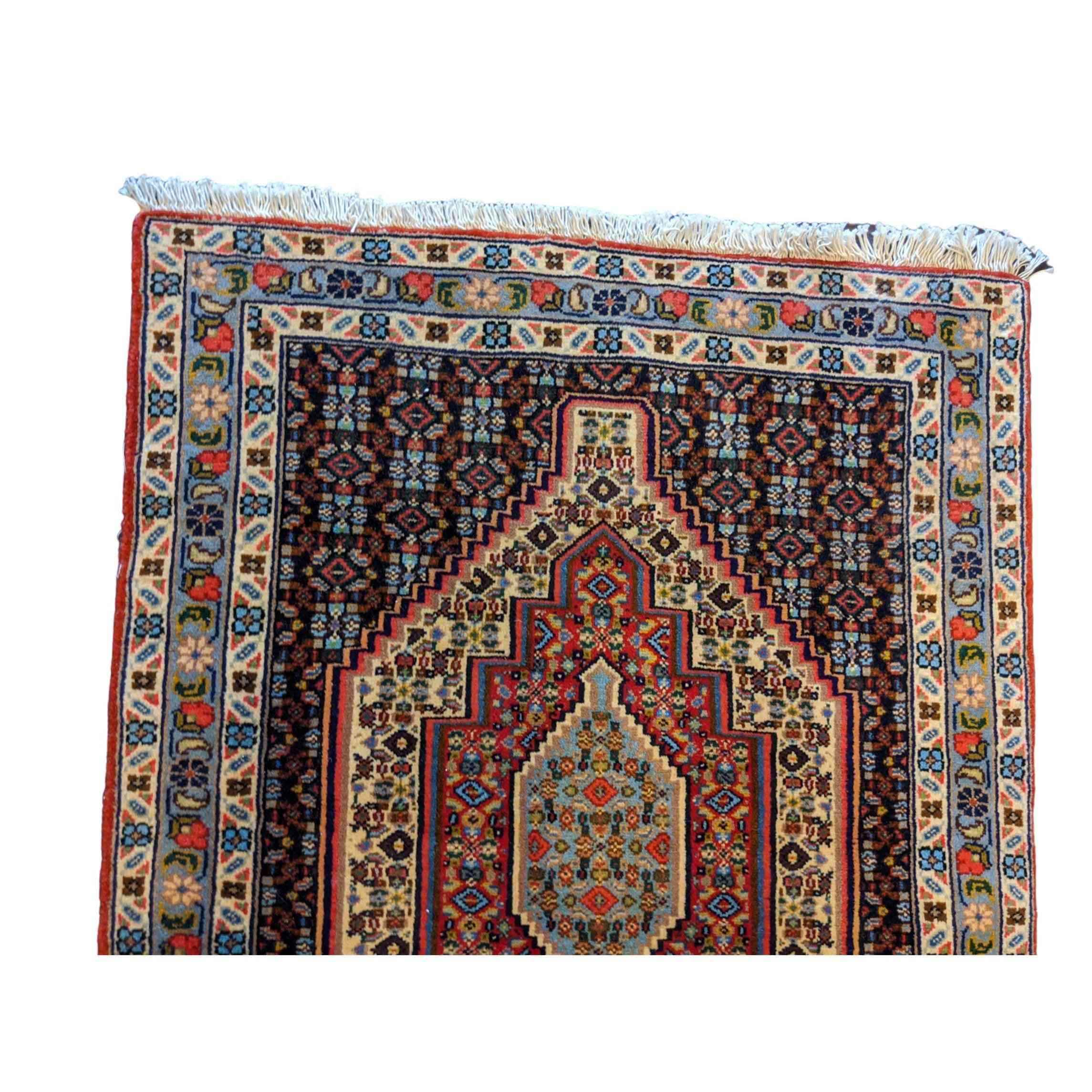 97 x 75 cm Persian Senneh Traditional Brown Small Rug - Rugoutlet