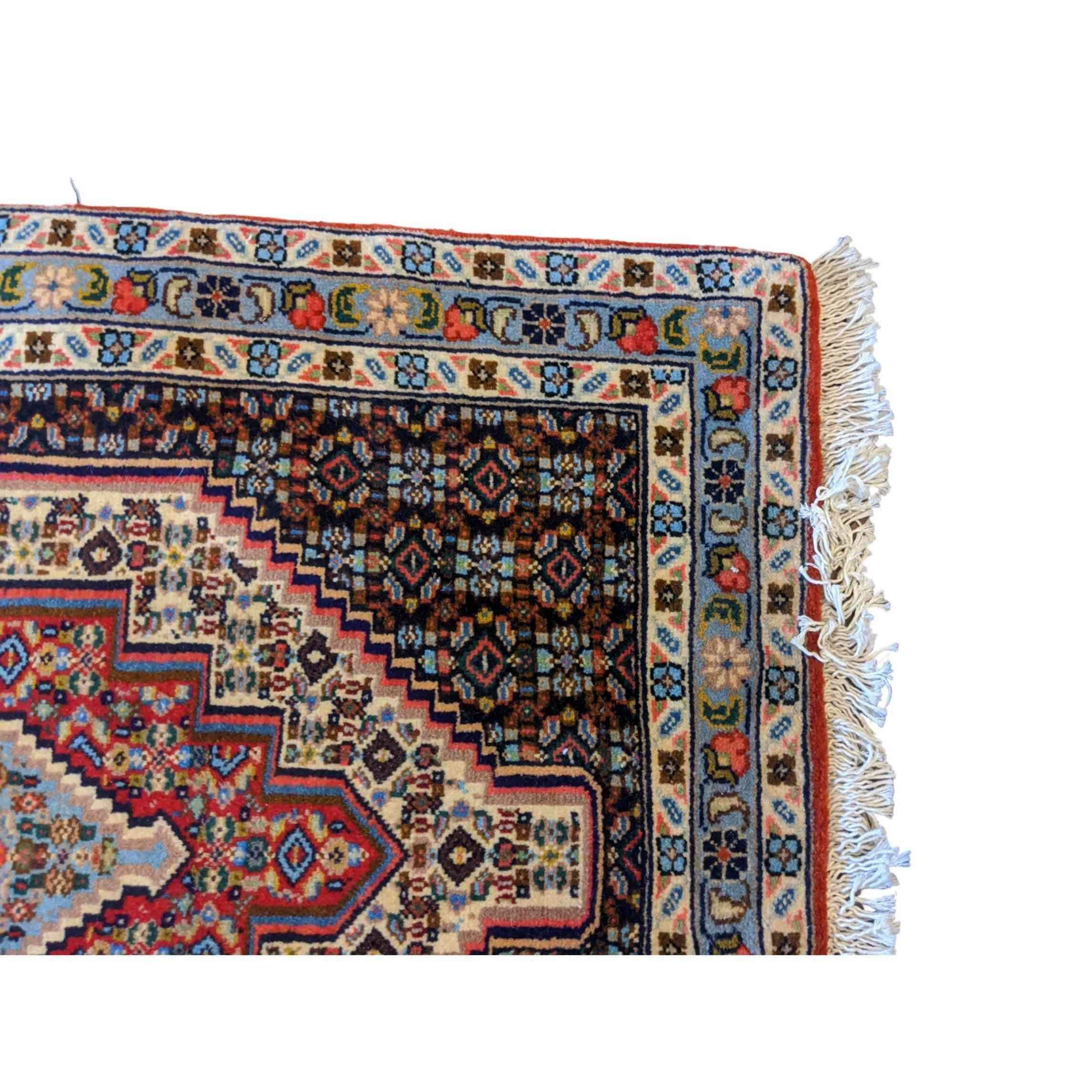 97 x 75 cm Persian Senneh Traditional Brown Small Rug - Rugoutlet