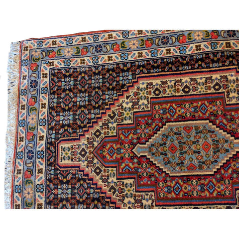 97 x 75 cm Persian Senneh Traditional Brown Small Rug - Rugmaster