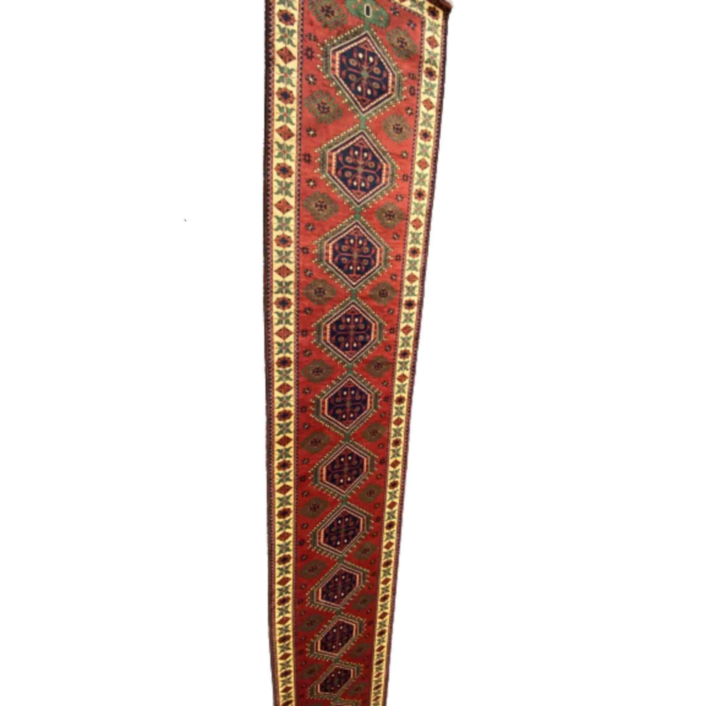 973 x 97 cm Afghan Natural Dye Tribal Red Rug - Rugmaster