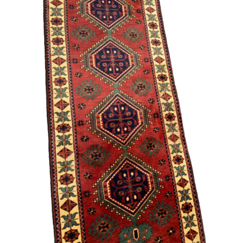 973 x 97 cm Afghan Natural Dye Tribal Red Rug - Rugmaster