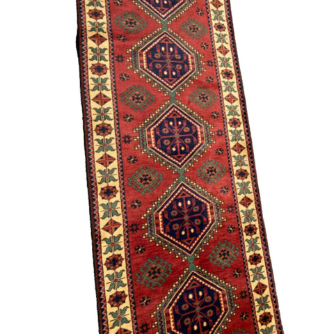 973 x 97 cm Afghan Natural Dye Tribal Red Rug - Rugoutlet