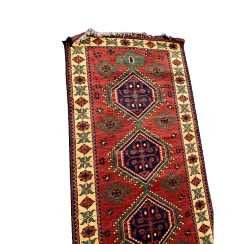 973 x 97 cm Afghan Natural Dye Tribal Red Rug - Rugmaster
