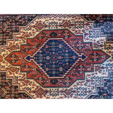 98 x 70 cm Persian Bijar Geometric Black Small Rug - Rugoutlet