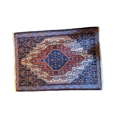 98 x 70 cm Persian Bijar Geometric Black Small Rug - Rugmaster