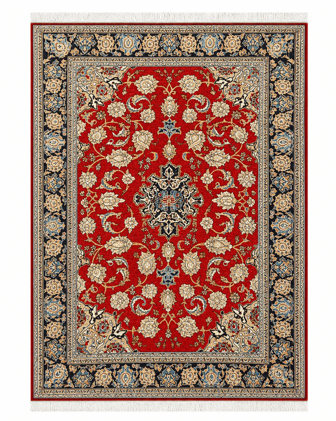 Persian Kashan Floral Rug 225 x 140 cm (7.38 x 4.59 ft)