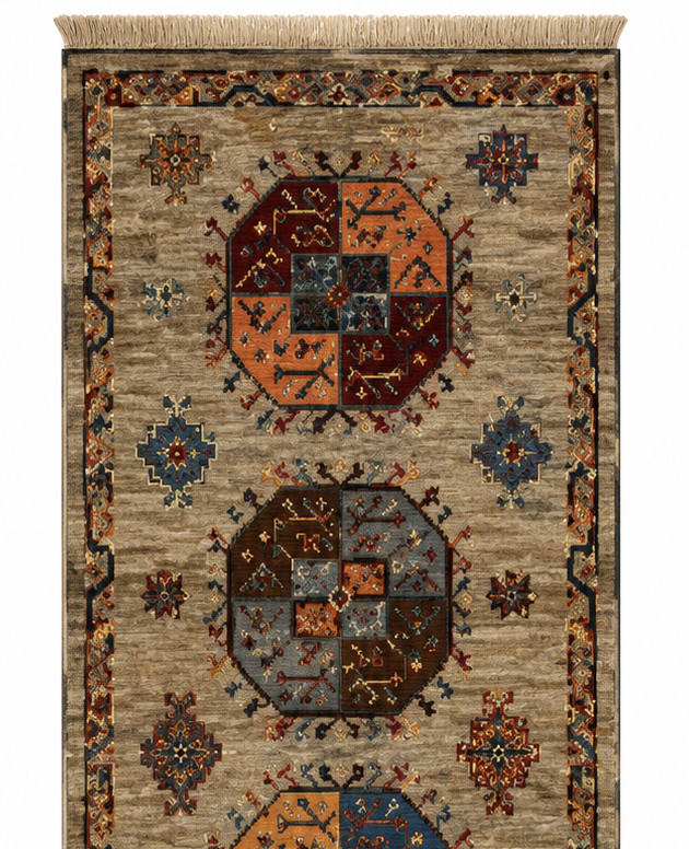 Kazak Natural Dye Wool Runner Rug 3.35 X 0.84 m (10.9 X 2.7 ft)