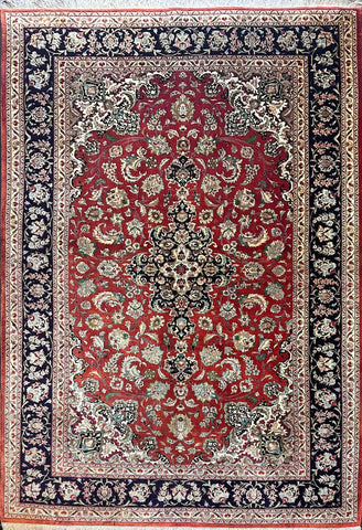 218 x 138cm Fine Persian Qum Silk rug - Rugoutlet