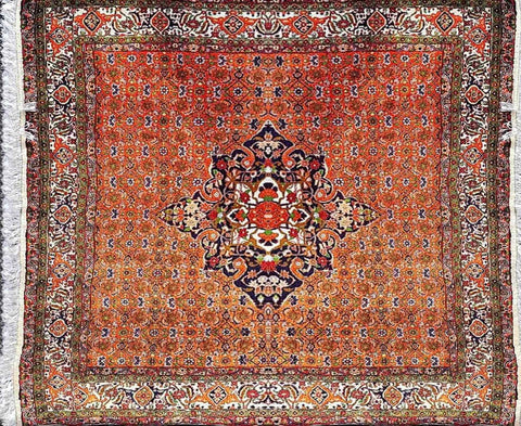 165 x 153 cm persian bijar Traditional Orange Rug - Rugoutlet