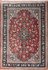 218 x 138cm Fine Persian Qum Silk rug - Rugoutlet