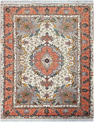 154x105 cm Fine Persian Tabriz Silk and wool rug - Rugoutlet