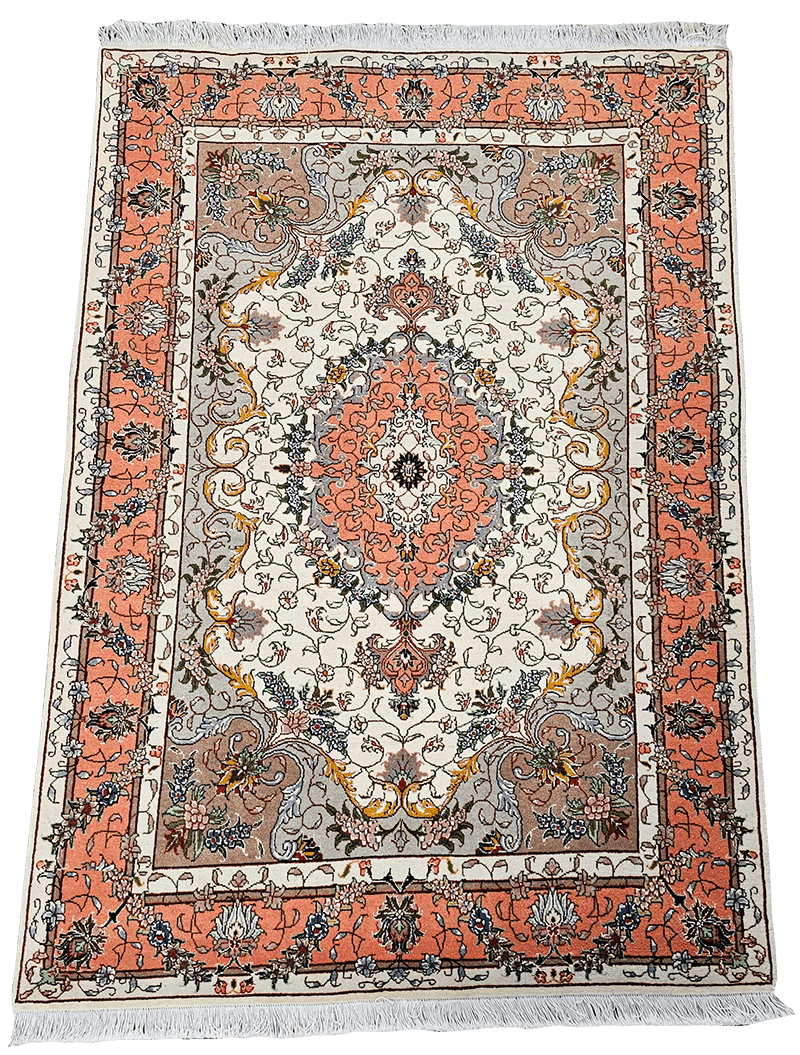 154x105 cm Fine Persian Tabriz Silk and wool rug - Rugoutlet