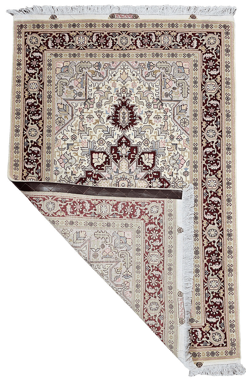 159x106 cm Fine Persian tabriz Silk and Wool rug - Rugoutlet