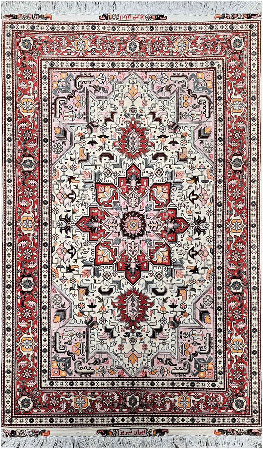 160x102cm Fine Persian Tabriz Silk and wool rug